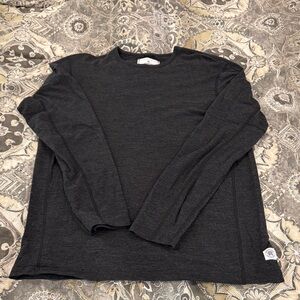 Reigning Champ Merino Wool Long Sleeve Tee in Charcoal